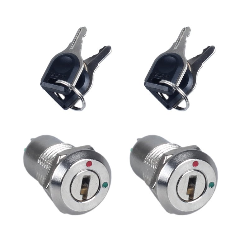 DMWD 2Pcs 12mm ON Off Metal Key Lock Switches 2Pin 2Positions Lock Maintained Latching Key Switch Control Switch - Image 1